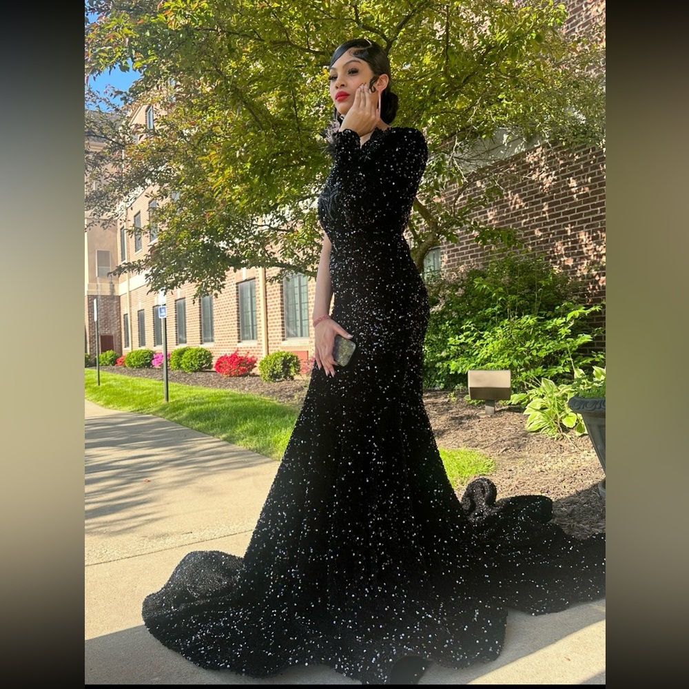 Stunning Black Sequin Prom Dress